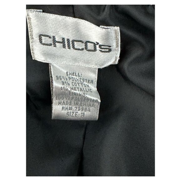 Chico's Tweed Plaid Boucle Blazer Jacket Embellished Beaded Metallic Women's XL - Picture 4 of 12